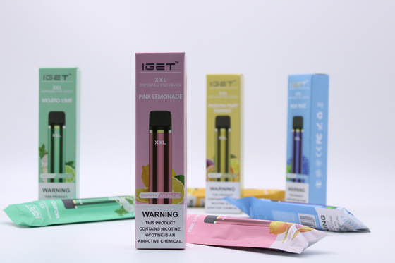 기존 IGET XXL 1800 퍼프 일회용 950mAh 배터리 전자 담배 포드 장치 키트