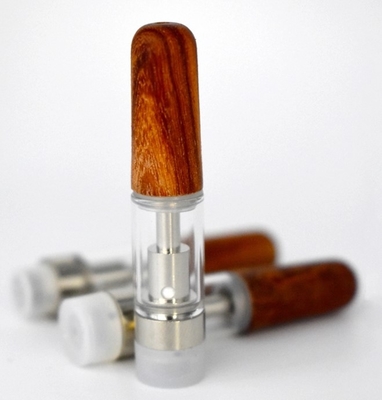 세라믹 코일 0.5ml 1ml CBD Vape 카트리지 포드 시스템 목재 팁 유리