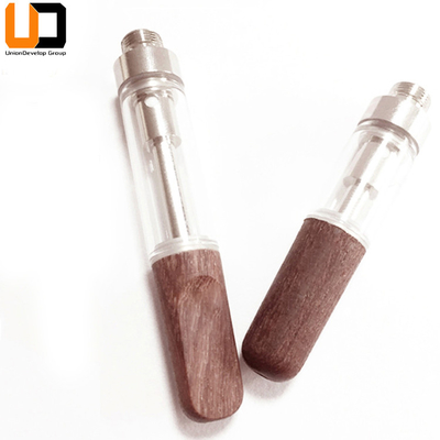 세라믹 코일 0.5ml 1ml CBD Vape 카트리지 포드 시스템 목재 팁 유리