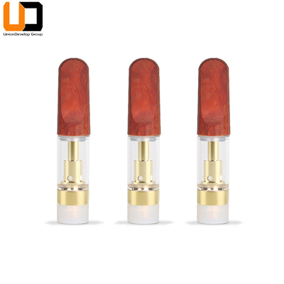 세라믹 코일 0.5ml 1ml CBD Vape 카트리지 포드 시스템 목재 팁 유리