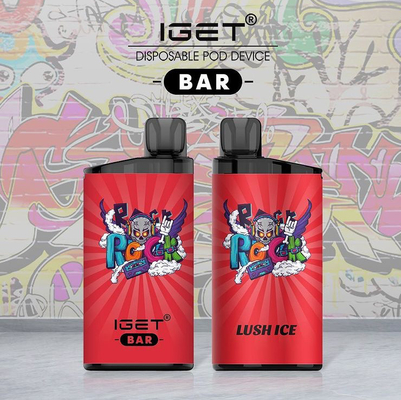 100% 원래 IGET 담배 IGET 바 3500 퍼프 버릴 수 있는 니코틴은 기화합니다