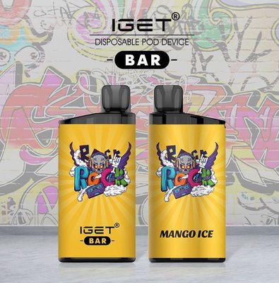 100% 원래 IGET 담배 IGET 바 3500 퍼프 버릴 수 있는 니코틴은 기화합니다