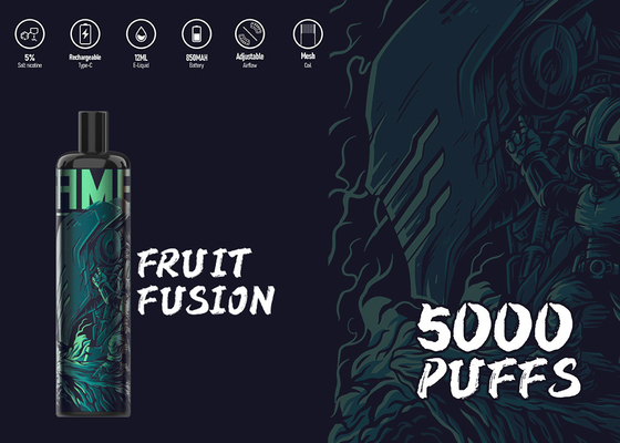 E-CIGS 5% 니코틴 에포로드 에너지 5000 퍼프는 펜을 기화시킵니다