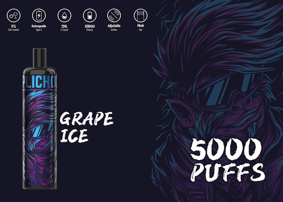 5000 퍼프 C형 EPOD 일회용 Vape 12가지 맛 E 담배