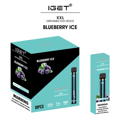 35가지 종류는 다른 박스 포장 IGET XXL 버릴 수 있는 5% 니코틴염 불연성 담배를 맛을 냅니다