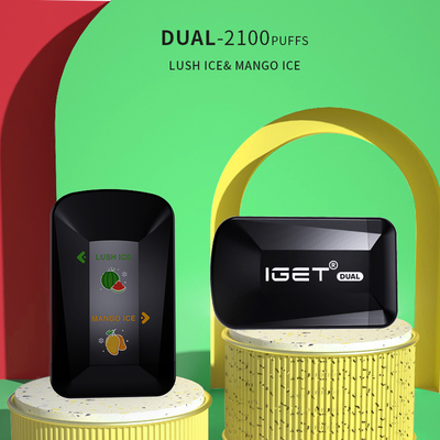 1 장치 8 밀리람베르트 1000mAh 원형 공장도 가격에서 뉴 IGET 듀얼 2100 퍼프 2 풍미