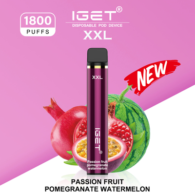 IGET XXL 일회용 장치 1800년은 헐떡입니다 - 시계풀의 열매 석류 나무 수박