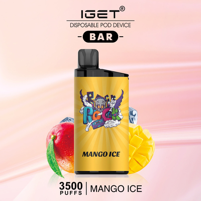 버릴 수 있는 1500mAh 배터리는 이용 가능한 IGET 바 3500 퍼프 25 풍미를 기화시킵니다