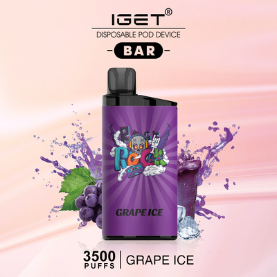 버릴 수 있는 1500mAh 배터리는 이용 가능한 IGET 바 3500 퍼프 25 풍미를 기화시킵니다
