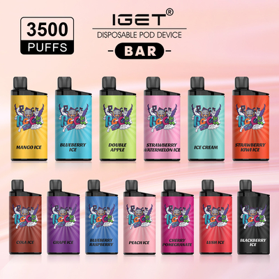 버릴 수 있는 1500mAh 배터리는 이용 가능한 IGET 바 3500 퍼프 25 풍미를 기화시킵니다