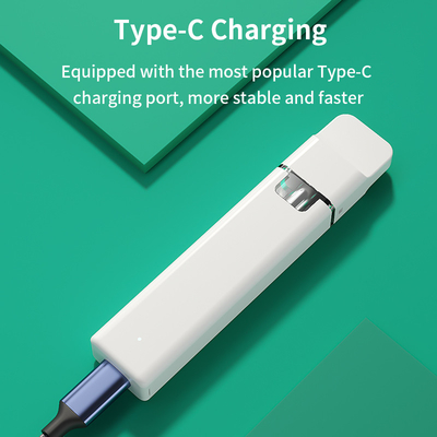 350 mah 배터리와 2 밀리람베르트 용량 세라믹 코일 가열 CBD 버릴 수 있는 불연성 담배