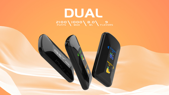 하나의 장치 일회용에서 듀얼 풍미는 1000 mah 배터리와 2100년 퍼프 IGET 듀얼을 기화시킵니다