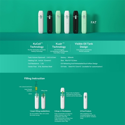 고급 품질 맞춘 P24 350 mAh 배터리 버릴 수 있는 SS316은 2.0/2.5/3.0ML 탱크용량과 펜을 기화시킵니다