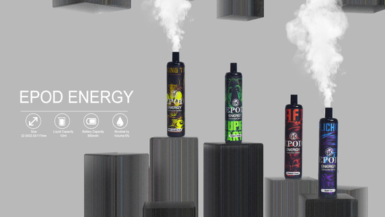 12ml EPOD 니코틴 바나나 아이스 일회용 포드 67g 블랙 Vape 펜